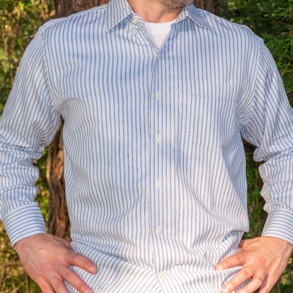 Tommy Bahama Dress Shirt (Blue Striped) - Picture 1 of 4